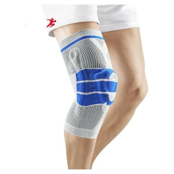 Piros L méretű térdvédő és térdszorító sportoláshoz és rehabilitációhoz