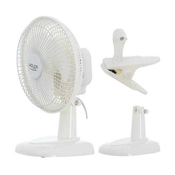 Adler AD 7317 fehér csíptethető asztali ventilátor