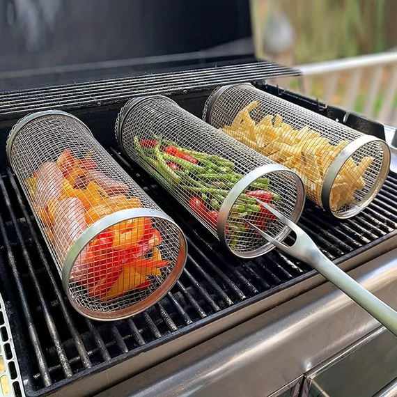 3db rozsdamentes acélból készült BBQ grillkészlet