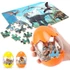 Kép 2/7 - Dinós puzzle tojásban piros - Kreatív építőjáték gyerekeknek