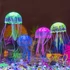 Kép 2/10 - Fluoreszkáló világító szilikon medúza akvárium dekoráció Kék színben