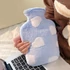 Kép 1/10 - Kényelmes Plüss Melegítő Párna Kék Szív Alakú - 1000ml Kapacitású