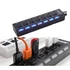 Kép 1/6 - 7 portos kapcsolható USB hub - Fekete, több eszköz egyidejű csatlakoztatásához