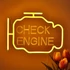 Kép 3/6 - 3D Ívelt 'CHECK ENGINE' LED Neon Tábla