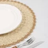 Kép 3/6 - 4 darabos Boho Chic Szett Fonott Vászon Kerek Tányéralátét