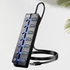 Kép 1/9 - USB 3.0 hub, 7 portos elosztó független be-/kikapcsoló kapcsolókkal és LED-jelzőfényekkel