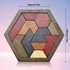 Kép 1/10 - Hatszögletű Tangram-rejtvény, fa kirakós játék