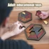 Kép 2/10 - Hatszögletű Tangram-rejtvény, fa kirakós játék