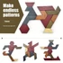 Kép 5/10 - Hatszögletű Tangram-rejtvény, fa kirakós játék