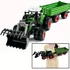 Kép 1/10 - Nagy 50.04cm-es Zöld Farm Traktor Játékkészlet Pótkocsival és Előre Rakodóval