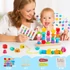 Kép 5/7 - Montessori fa gyöngyös szortírozó játékszett