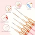 Kép 3/10 - 5db Rózsaszín/fekete Nail Art Ecsetek A Részletekért, Long Nail Art Line Ecsetek Manikűrzselé Finom Mintákhoz