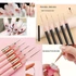 Kép 5/10 - 5db Rózsaszín/fekete Nail Art Ecsetek A Részletekért, Long Nail Art Line Ecsetek Manikűrzselé Finom Mintákhoz